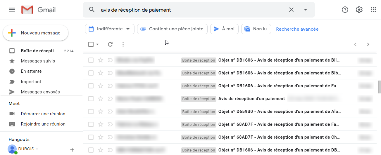 Avis de réception d'un paiement 110% 4