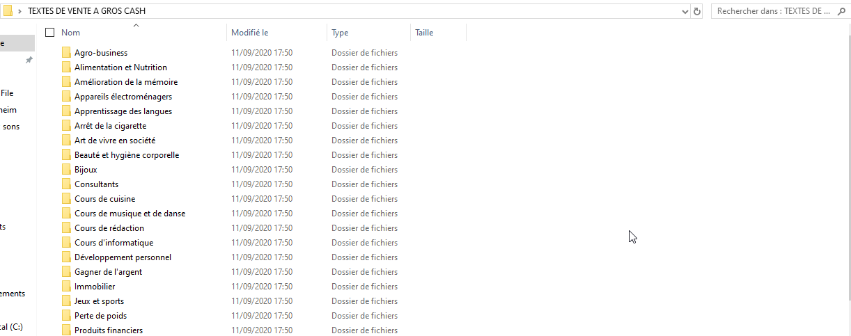 Textes de vente à gros cash 1